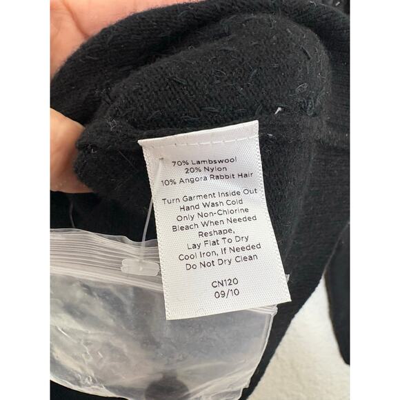 NWOT Talbots Sequined Rib knit Trim Cardigan Size Small Black Wool Blend Preppy - Picture 6 of 11